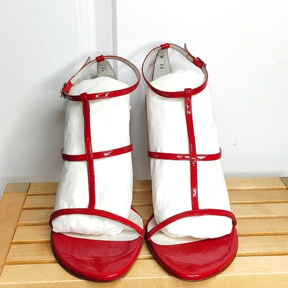 Stuart Weitzman 👠 Red Patent Leather Stiletto Heels 👠 11M 🆕 - Picture 2 of 9